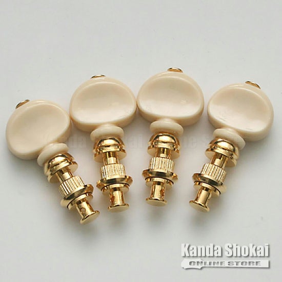 Grover Ukulele Peg 4, Gold White Buttonの商品画像1
