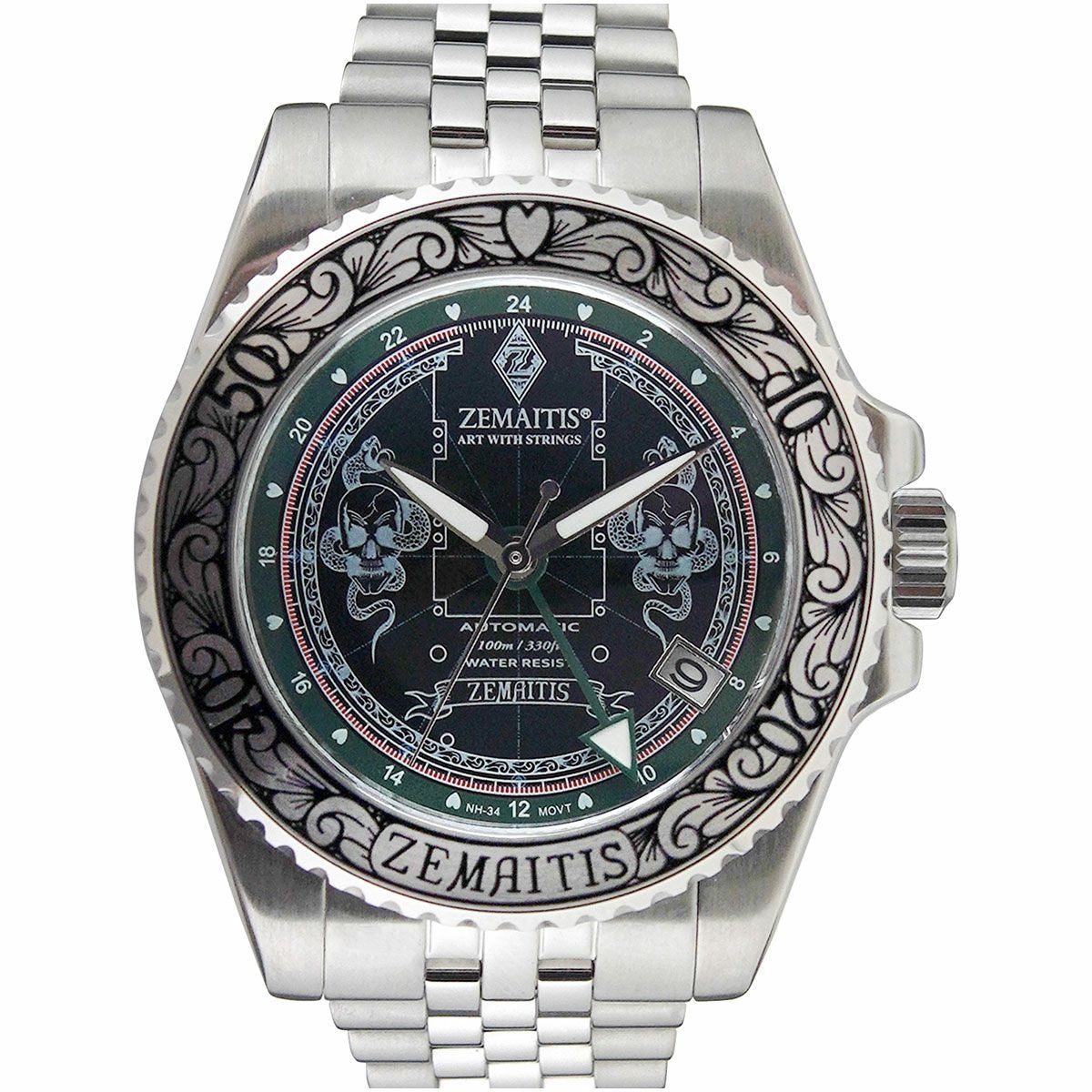 Zemaitis ( ゼマイティス ) Watch ZWCHRONO25DH, (ドラゴン＆ハート